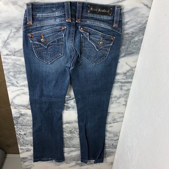 ROCK REVIVAL, Jeans, Gwen, 29, Blue Jeans, Boot Cut, Embellished Back Pockets - Picture 7 of 16